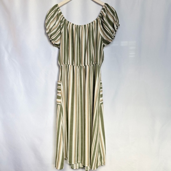 NAIF Striped Midi Dress with Button Detail, Women’s Large - Picture 7 of 9